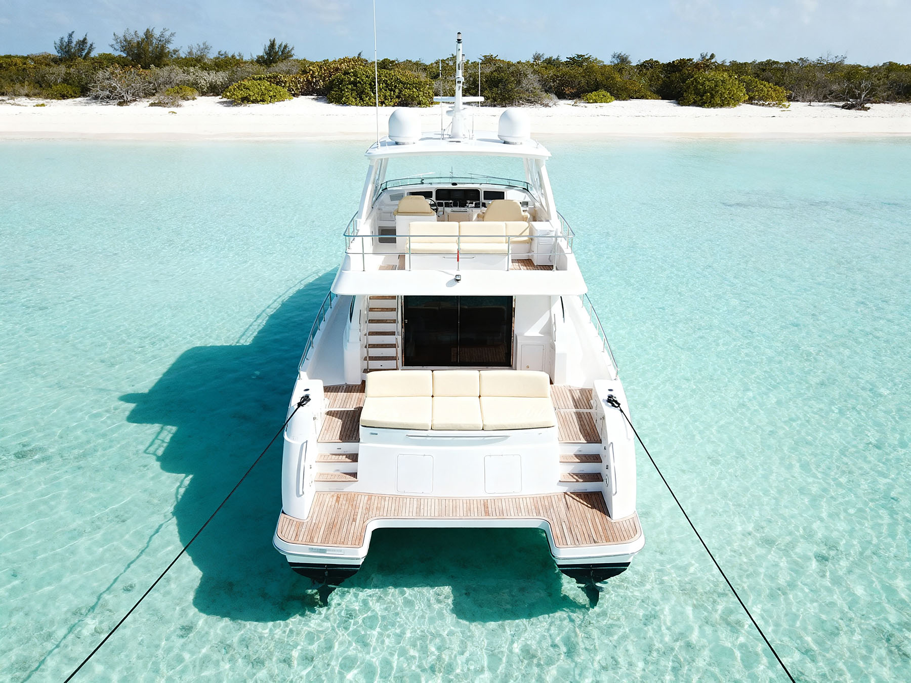 A charter vessel at anchor in the Virgin Islands